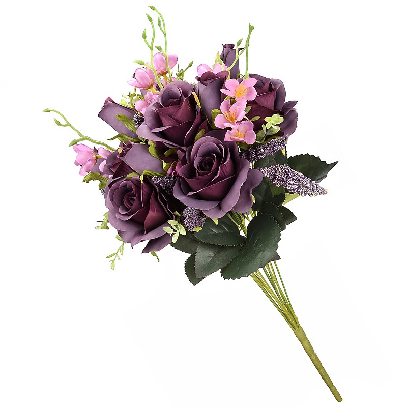 National Tree Company 19" Purple Rose Bundle (RAS-H18028PU-1) image 1