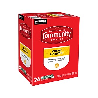 Community Coffee Chicory Keurig K-Cup Pod, Medium Dark Roast, 24/Box (5000374326)