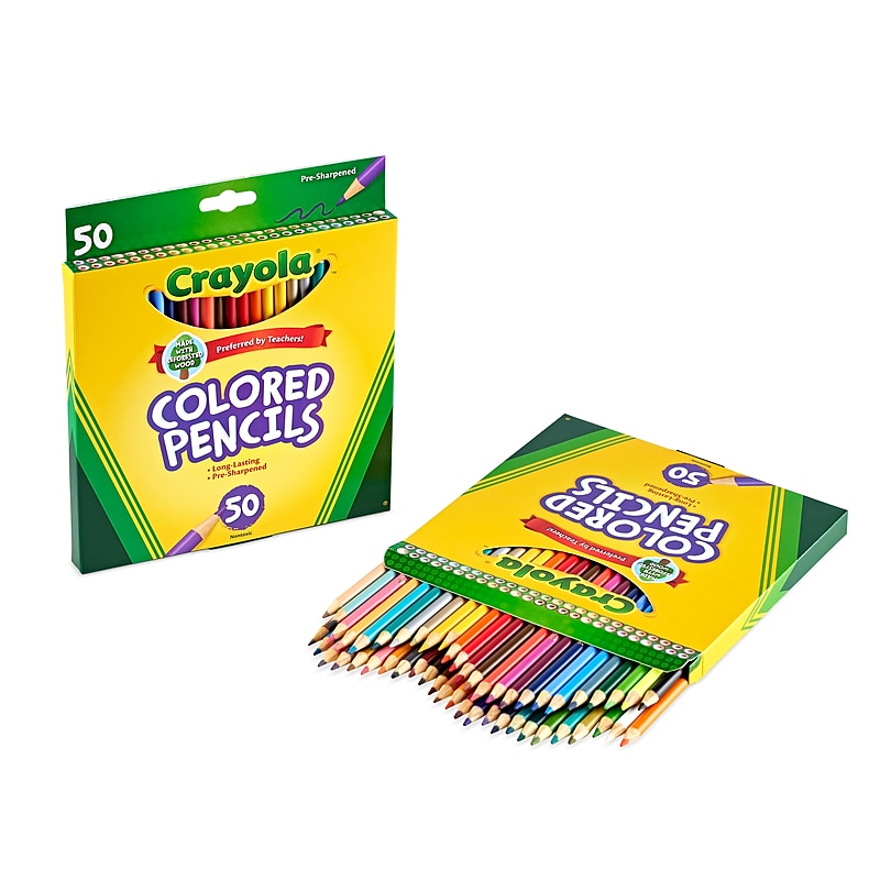 Crayola Kids' Colored Pencils, Assorted Colors, 50/Box (68-4050) image 1