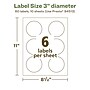 Avery EcoFriendly Laser/Inkjet Circle Multipurpose Labels, 3" Dia., White, 60/Pack (94513)~#|#~2BC05374-D349-4F87-B31929781BB8C90E_sc7