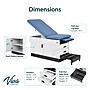 Viva Comfort Slimline Exam Table Base with Leg Rest, Step Stool and Drawers, 420 lbs. Capacity, Blue (ADI996-FBASE-M2-BLU)~#|#~2BC0C956-824A-465F-AC1412BEEF3F7034_sc7