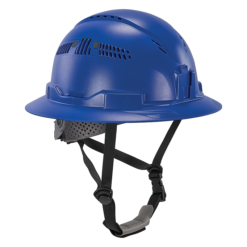 Ergodyne Skullerz 8964 PC-ABS Type II, Class C, 6-point Ratchet Suspension Full Brim Safety Helmet, Blue (60563) image 1