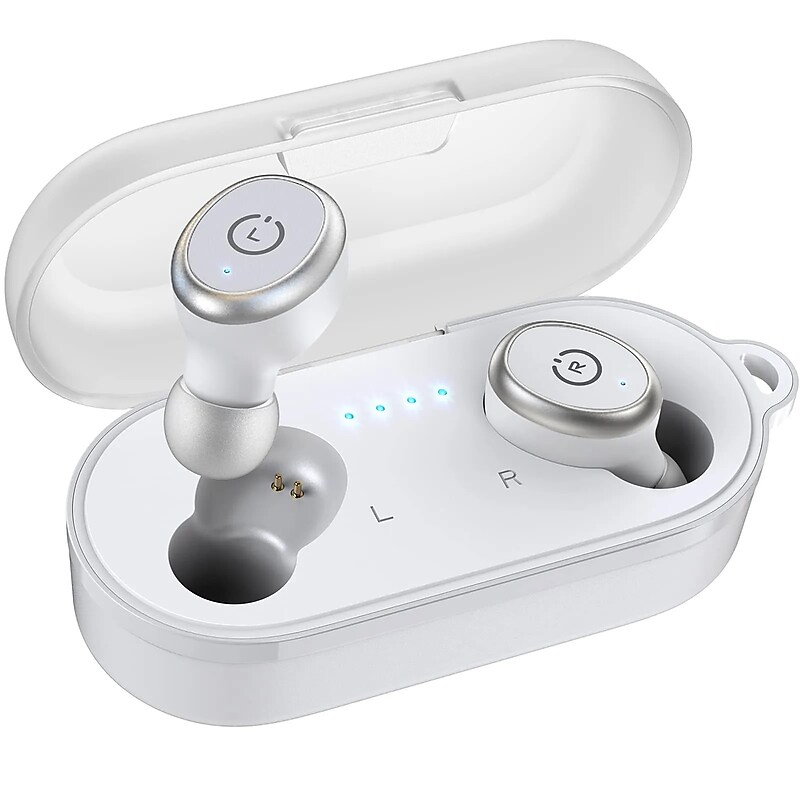TOZO T10S Wireless Earbuds, Bluetooth, White (TOZOT10SWHT) image 1