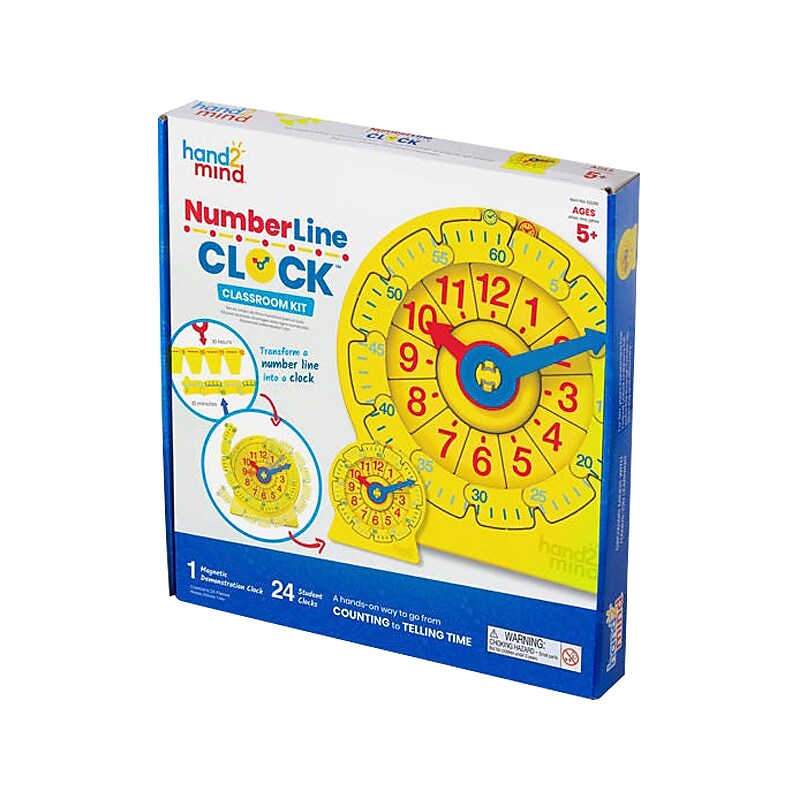 hand2mind NumberLine Clock Classroom Kit, Yellow (92288) image 1