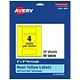 Avery Laser/Inkjet Multipurpose Rectangle Labels, 2" x 5", Neon Yellow, 80/Pack (94241)~#|#~2BCF3B06-6330-41C6-9D17F265C7A70A0B_sc7