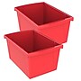Storex Plastic Medium Classroom Storage Bin, 16.75"x 11.87"x 8.28", Red, Pack of 2 (STX61483U06C-2)~#|#~2BD06B5A-63C0-4B26-9E0B7248B4D79FA7_sc7