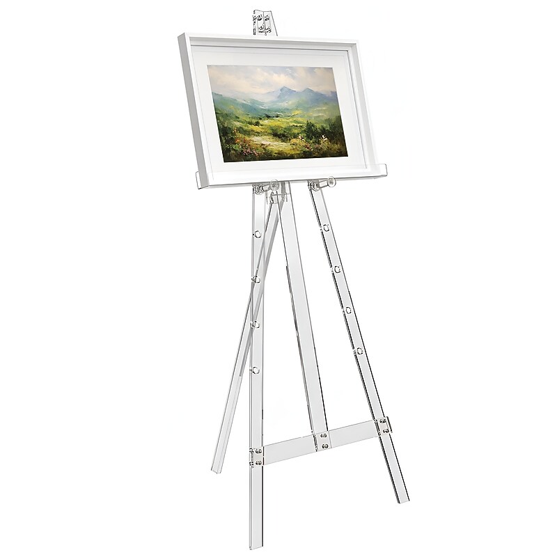 Excello Brands Easel Stand, 56", Clear Acrylic (EB-ACRYL-ESL-CL56) image 1