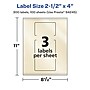 Avery Pearlized Ivory Rectangle Multipurpose Labels, 2.5" x 4", Ivory, 300/Box (94245)~#|#~2BD26A0A-C1EC-4827-8D6999C1E4AA7B1E_sc7