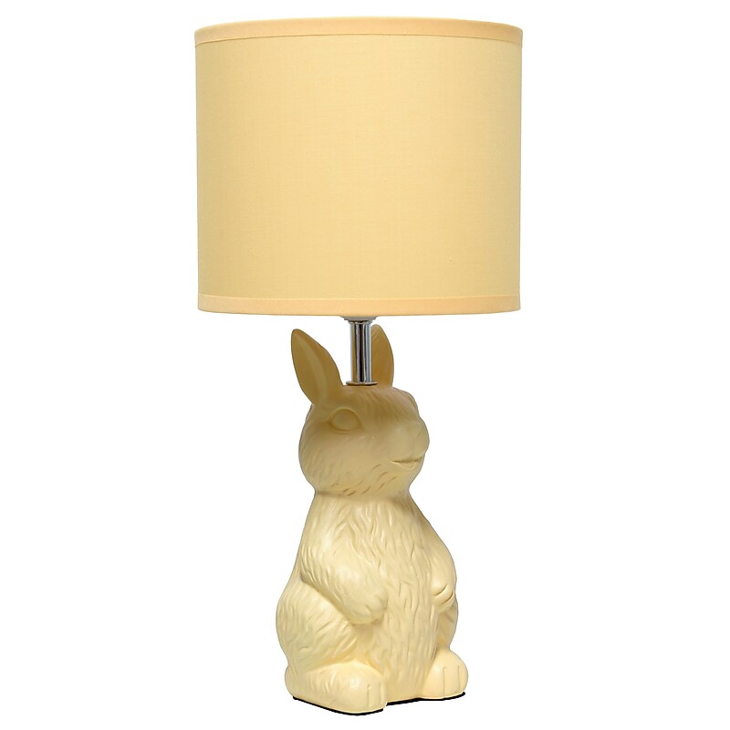 Simple Designs Cute Wonders Whimsical Perched Bunny Rabbit 16.33" LED Table Lamp, Yellow (LT2117-YLW) image 1