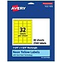 Avery Laser/Inkjet Multipurpose Rectangle Labels, 1.25" x 1.75", Neon Yellow, 2560/Box (94226)~#|#~2BDCE5C1-2044-438E-8FC2AFC6F6D51791_sc7