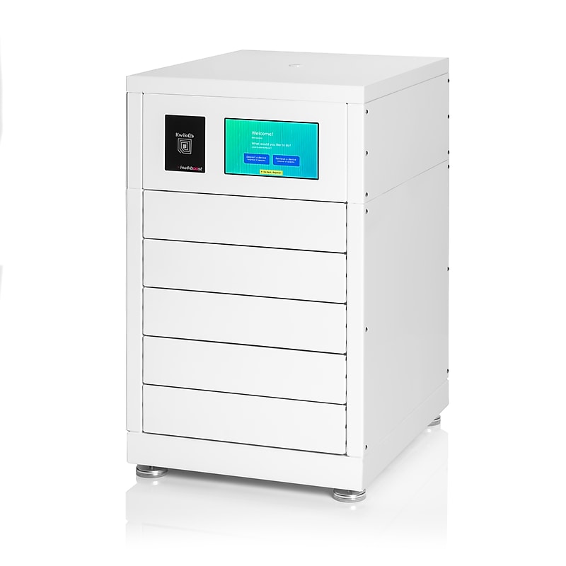 Luxor Kwik IQ Pro Lockable 5-Unit Electronics Storage Cabinet, White Steel (KBSL100) image 1