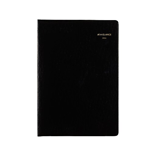 2024 ATAGLANCE Designer Cover 7" x 10" Monthly Planner, Black (70432