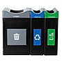Commercial Zone Avante Series Polyethylene Triple-Stream Trash, Recycling and Compost Center, 115 Gallon, Black (787303MSA)~#|#~2BF1B068-50EC-430F-918E6B5B2D58772B_sc7