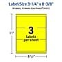 Avery Rectangle Laser/Inkjet Multipurpose Labels, 3-1/4" x 8-3/8", Neon Yellow (30/Pack)~#|#~2BF3D091-855E-4D58-AEE5B167FC545208_sc7