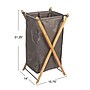 Household Essentials X-Frame Collapsible Hamper, Bamboo, Gray (HE1134)~#|#~2BF8B03E-C685-4505-B10D63DD981E6CF7_sc7