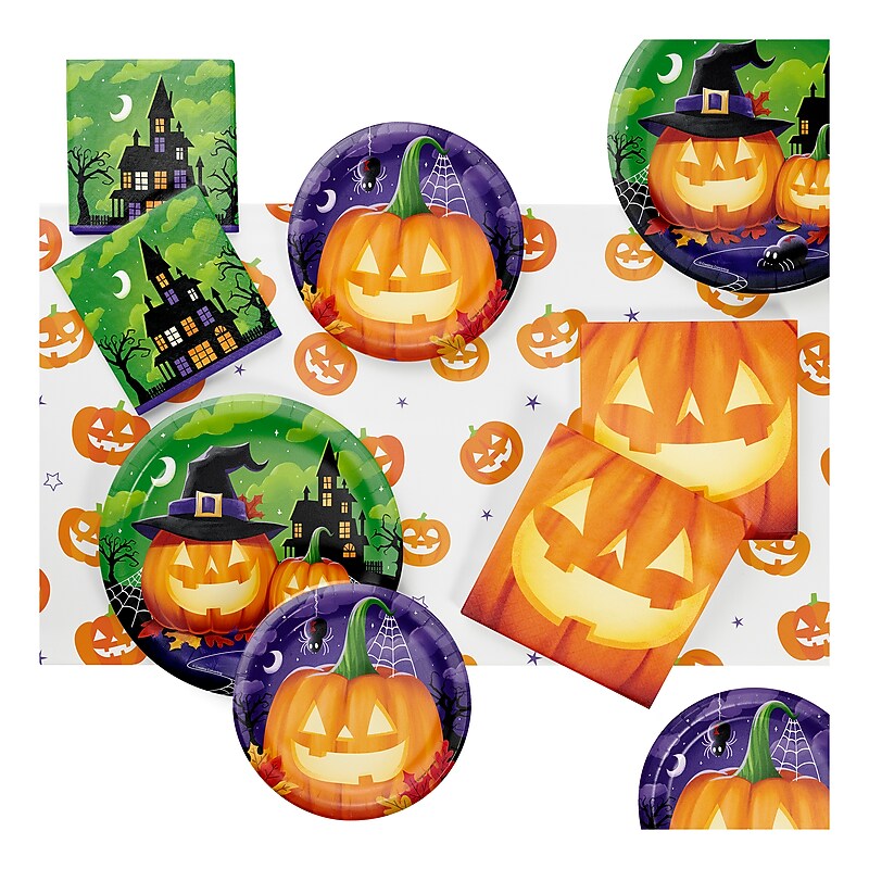 Say Hooray! Perfectly Pumpkin Tableware Kit, Multicolored, 49/Pack (DTC9382E2A) image 1