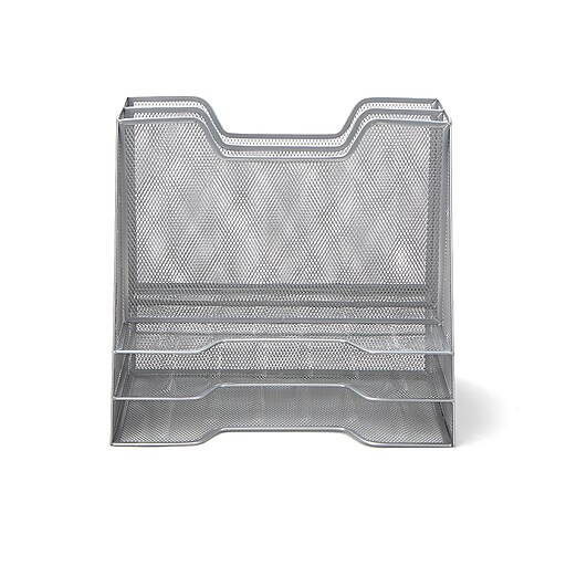 Mind Reader Steel File Organizer, Silver (MESHBOX5SIL