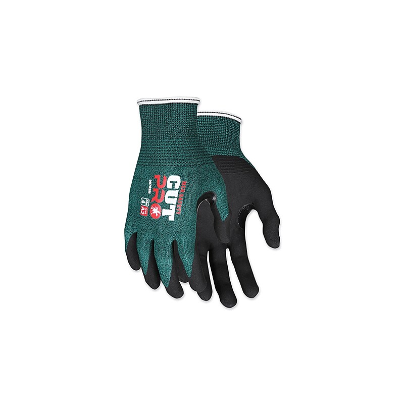 MCR Safety CutPro Nitrile Coated Gloves, XS, 18-Gauge, ANSI Cut Level A2, Green/Black, Dozen (96782XS) image 1