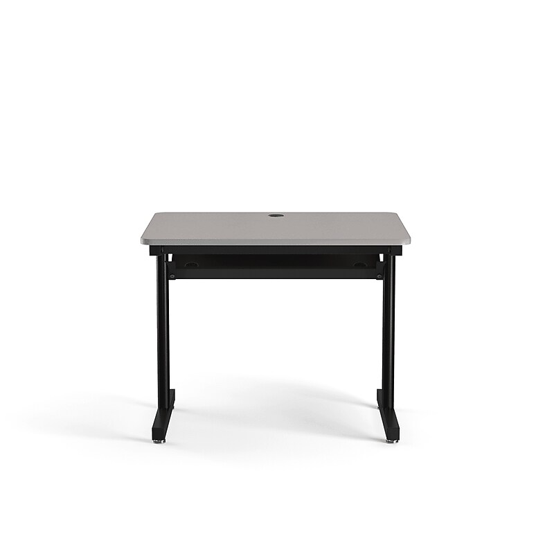 VersaDesk 36"W Basic Computer Table, Grey/Black (BCT3630-BG) image 1