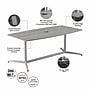 Bush Business Furniture 96W x 42D Boat Shaped Conference Table with Metal Base, Platinum Gray (99TBM96PGSVK)~#|#~2C0B2C51-F68E-46BB-A720CEE15F63FE96_sc7