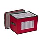 Household Essentials Holiday Champagne Flute Storage Box with 12 Compartments, Red/Green (HH544RED)~#|#~2C16D783-656A-486A-AFA4C192DCD256A0_sc7