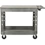 Nahanco 2-Shelf Plastic/Poly Mobile Utility Cart with Lockable Wheels, Gray (RUB452500)~#|#~2C1817A1-2084-4D2F-8D74225773E32B47_sc7