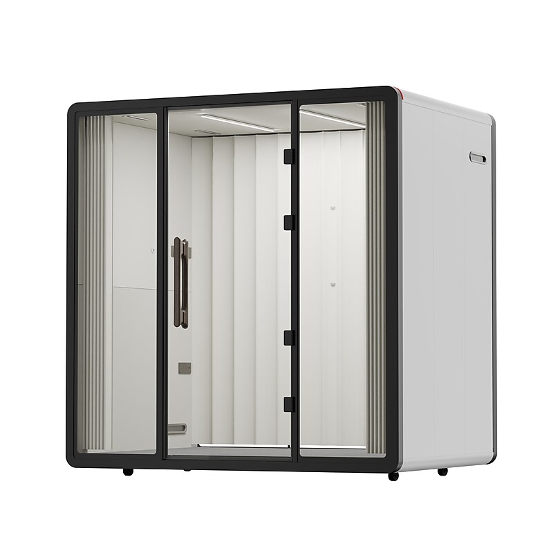 FlexiSpot NeoPod Flex Series Sound Absorbing 4-Person Privacy Booth, White (P4F-2W) image 1