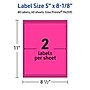 Avery Rectangle Laser/Inkjet Multipurpose Labels, 5" x 8-1/8", Neon Magenta (80/Box)~#|#~2C1E1815-E7B2-4CE5-B88B8C7C8B73C063_sc7