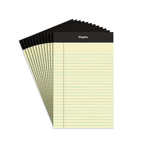 TOPS The Legal Pad Writing Pads, 5 x 8, Jr. Legal Rule, Canary Paper, 50  Sheets, 3 Pack