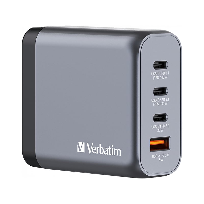 Verbatim USB Type-C Wall Charger, Gray/Black (32203) image 1