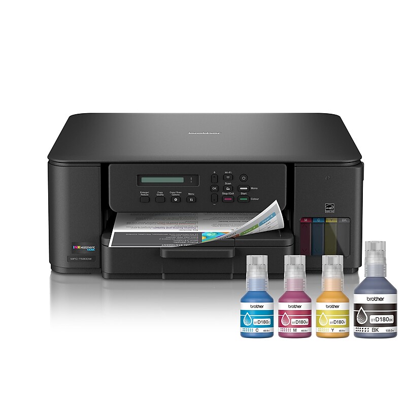 Brother INKvestment Tank Wireless Color All-In-One Supertank Inkjet Printer, Best for Home Office (MFCT580DW) image 1