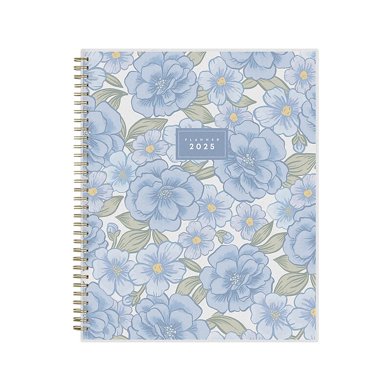 2025 Blue Sky Nalakina 8.5" x 11" Weekly & Monthly Planner, Plastic Cover, Blue/Green (149081) image 1