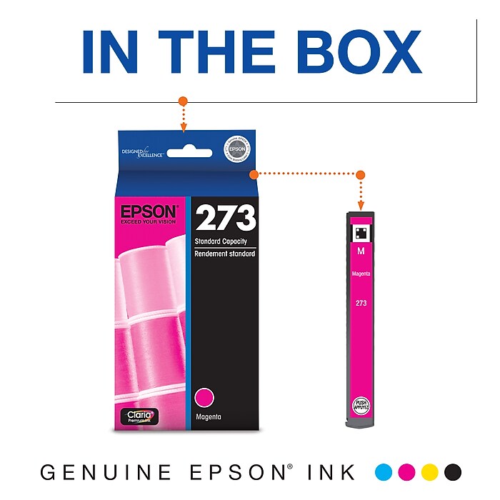 Epson T273 Magenta Standard Yield Ink Cartridge (T273320-S) | Staples