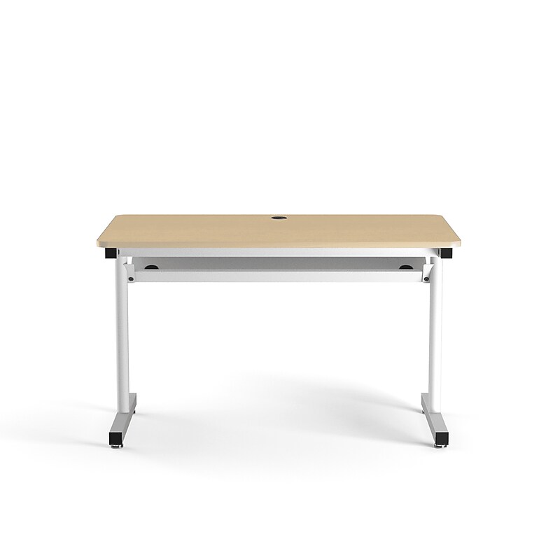 VersaDesk 48"W Basic Computer Table, Maple/White (BCT4830-WM) image 1