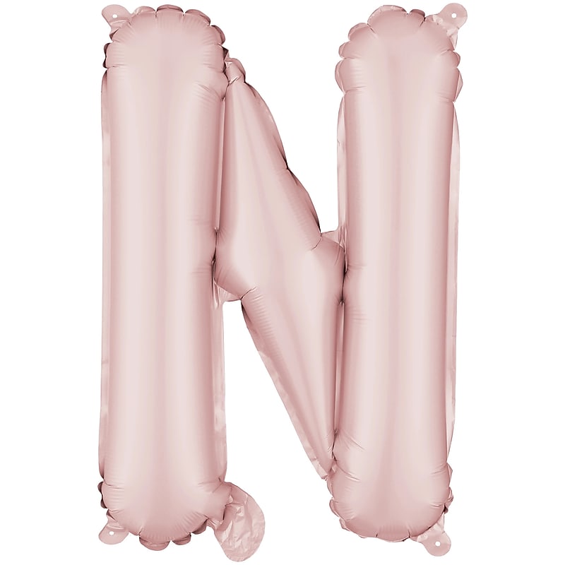 Party City 16" "N" Foil Balloon, Dusty Rose (AM 1 10008 1-92) image 1