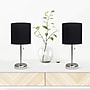 Creekwood Home Oslo Duo 19.5" LED Table Lamp with USB Port, Brushed Steel/Black Shade, 2/Set (CWT-2012-BK-2PK)~#|#~2C472FF1-A740-4818-9C72F24028F4DE96_sc7