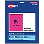 Avery Laser/Inkjet Waterproof Round Multipurpose Labels, 0.75" Dia., Neon Magenta, 6400 Labels/Box (94504)~#|#~2C49F1C8-AE0B-4FB7-885E5AA43066101B_sc7