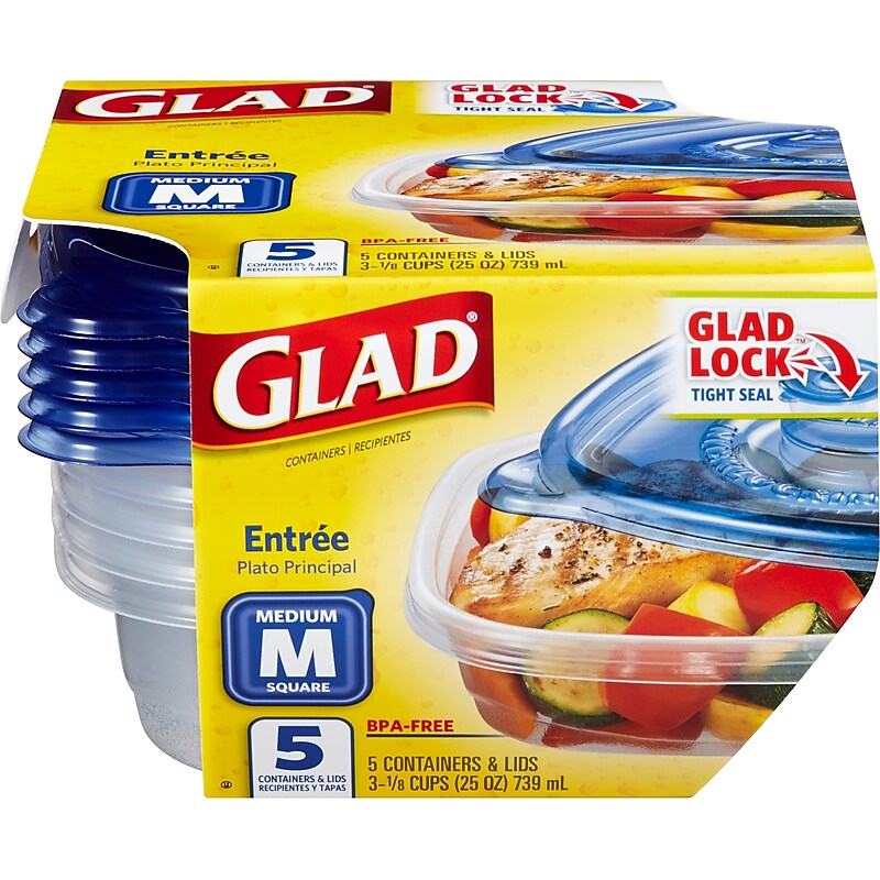 Glad Home Collection Containers, 25 Oz., 5/Pack (79067) image 1