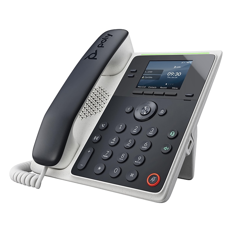 Poly Edge E100 8-Line VOIP Phone, White/Black (89B49AA) image 1