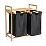 Household Essentials 2-Section Hamper with Lid, Bamboo, Black (HE1174)~#|#~2C5D26B7-EE4A-42DD-9D7E10D05DF74200_sc7