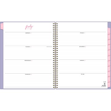 2023-2024 Blue Sky Travel Write Draw 8.5" x 11" Academic Weekly & Monthly Planner, Lavender (142623)