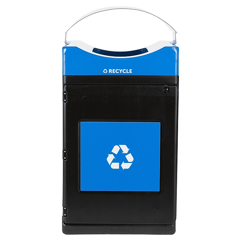 Commercial Zone Avante Polyethylene Recycling Container, 55 Gallon, Black (78755304A) image 1