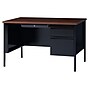 Hirsh 48"W Single-Pedestal Desk, Black/Walnut (20092)~#|#~2C693FE5-CACB-4854-B5ADD76FA3B1B0FD_sc7