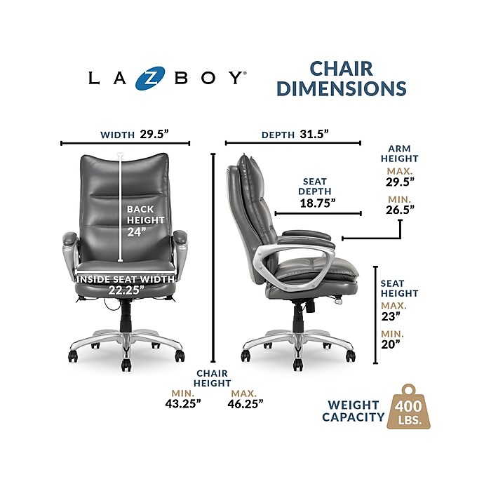La-Z-Boy Jenkins Ergonomic Bonded Leather Executive Big