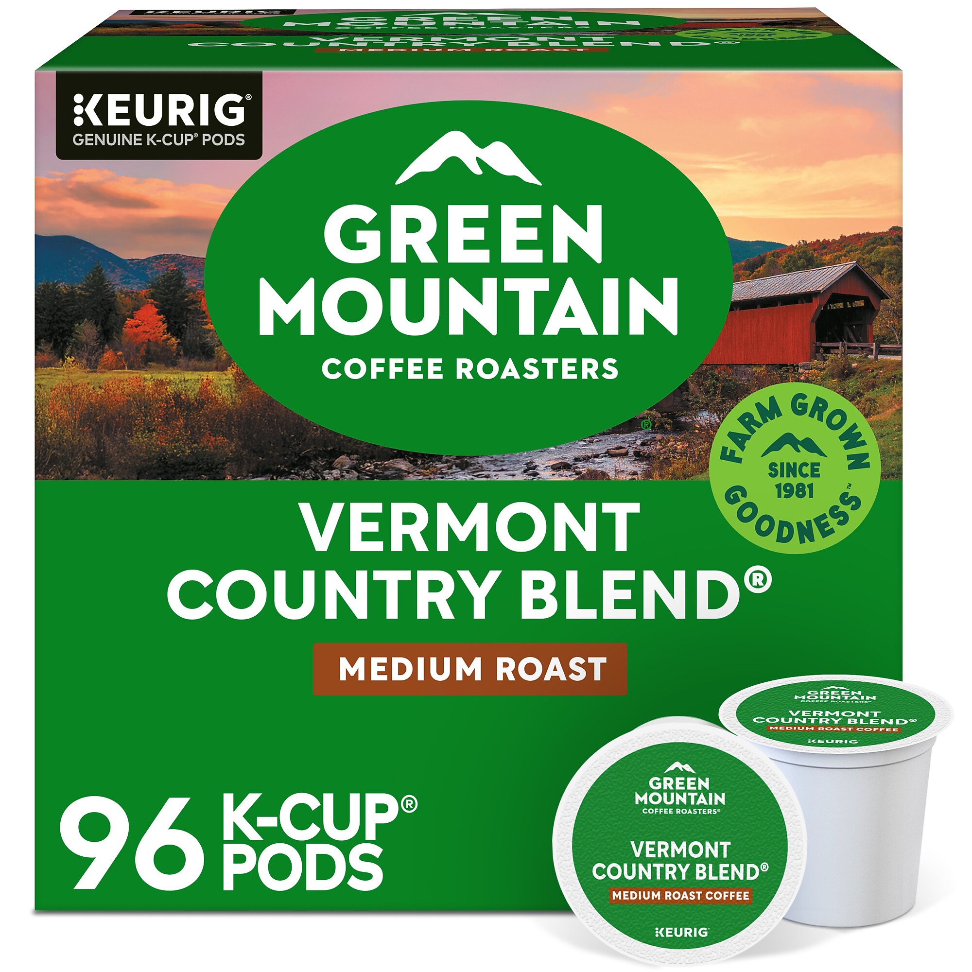 Green Mountain Vermont Country Blend Coffee Keurig K-Cup Pods, Medium Roast, 96/Carton (GMT6602CT) Simolary simolary.com