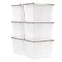 Iris 36 Quart Snap Top Plastic Snap Closure Storage Bin, Clear, 6/Pack (585105)~#|#~2C6E55F5-583B-4E39-94B65508DA06D98A_sc7