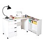 South Shore Crea 58.25" Sewing Craft Table, White (7550728)~#|#~2C7BDA88-82EE-4458-BA1DD5F1404FE3A2_sc7