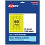 Avery Laser/Inkjet Multipurpose Rectangle Labels, 0.5" x 1.75", Neon Yellow, 1200/Pack (94204)~#|#~2C7CF085-688F-4FDE-A2D7034493216269_sc7