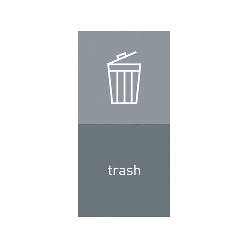 simplehuman Trash Magnetic Sorting Label, 8" x 4", Gray/Light Gray, 2/Pack (KT1170) image 1