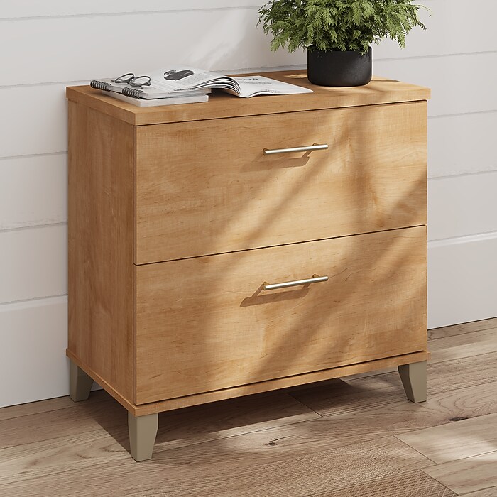 Bush Home Somerset 2 Drawer Lateral File Cabinet, Maple Cross